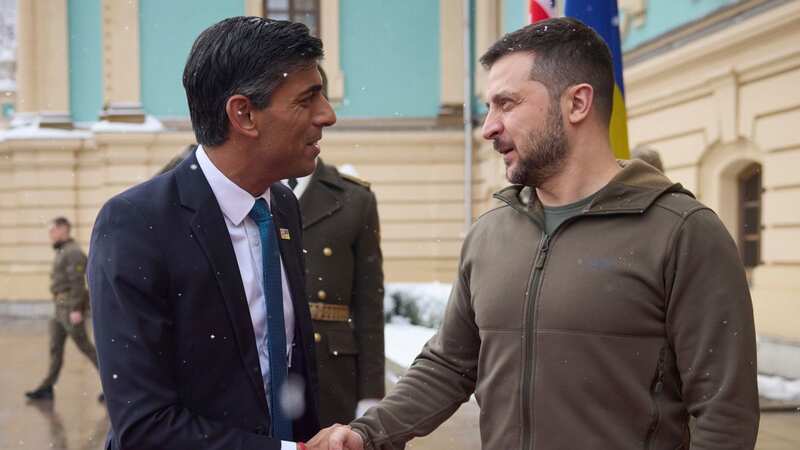 Volodymyr Zelensky, pictured with Rishi Sunak in November, has voiced optimism about 2023 (Image: PA)