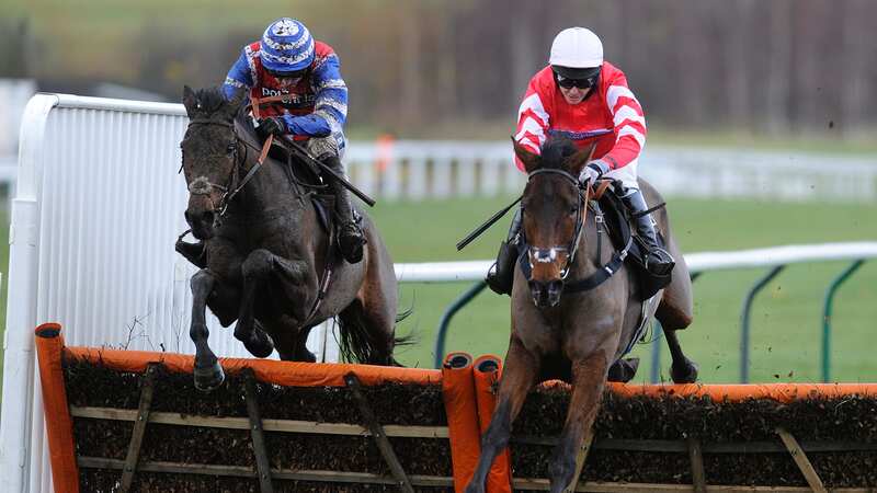 Mattie Batchelor riding future Gold Cup winner Coneygree (R) clear to win at Cheltenham in 2012 (Image: Getty Images)