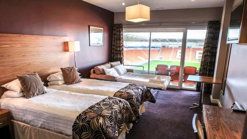 The whole pitch can be seen from the Blackpool FC Hotel (Image: Expedia)