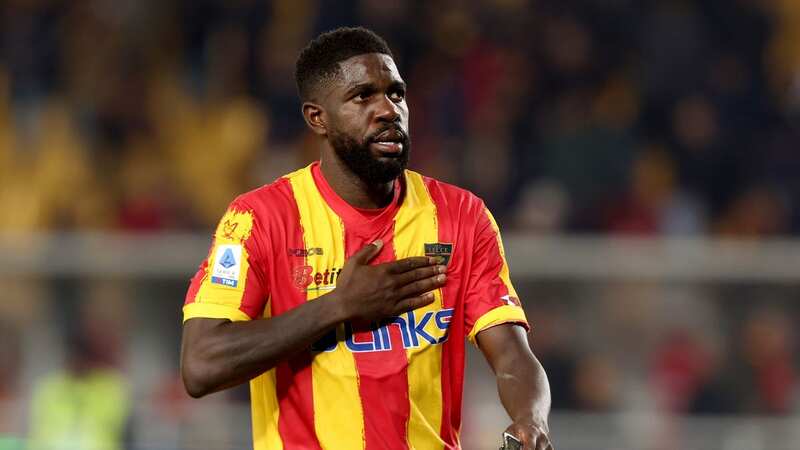 Samuel Umtiti was visibly emotional after being racially abused by Lazio fans (Image: Maurizio Lagana/Getty Images)