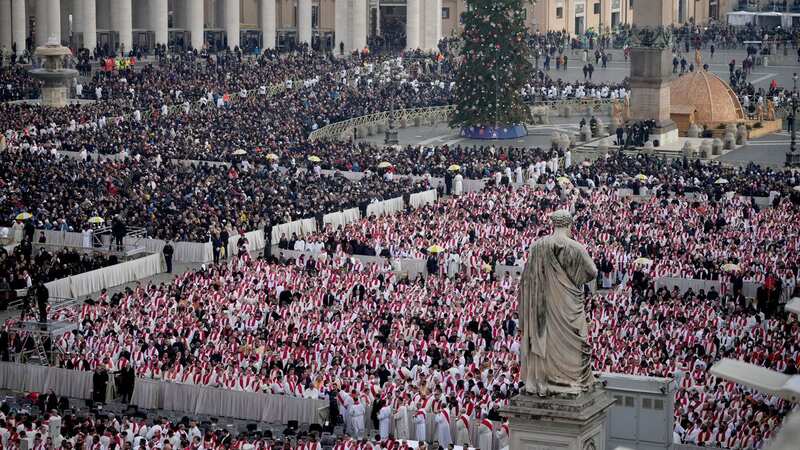 Pope Benedict funeral draws 60,000 including crying Brit who queued to see Queen