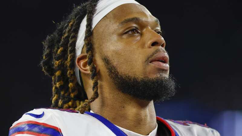 NFL fans around the world have expressed concern and showcased their support for Damar Hamlin, who wears no.3 (Image: Aaron Doster/AP/REX/Shutterstock)