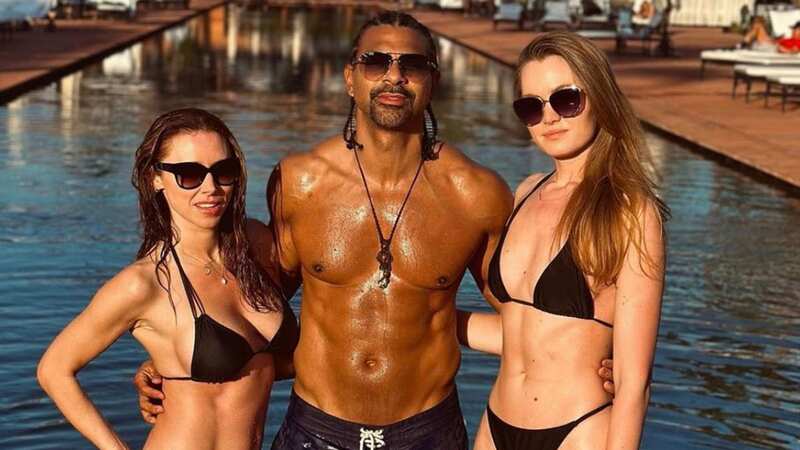 Una Healy, David Haye and Sian Osborne 