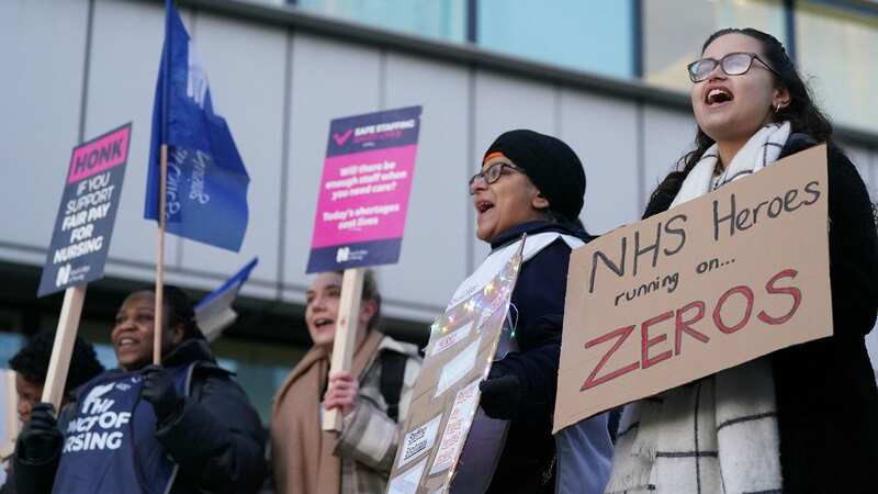 Members of the Royal College of Nursing (RCN) on the picket line in Birmingham. Junior doctors could soon follow (Image: PA)