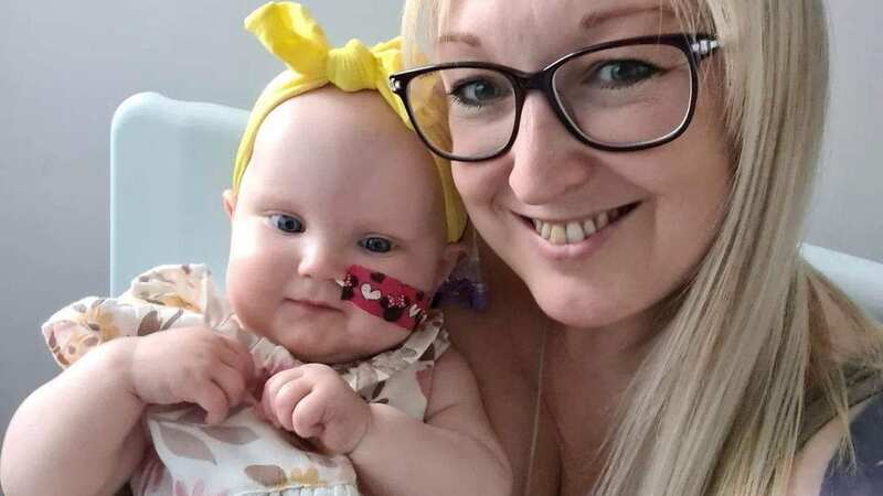 Baby Molly was potentially days away from not making it when her tumour was removed (Image: Brain Tumour Research / SWNS)