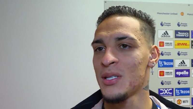 Antony has admitted his relief at finally ending his Manchester United goal drought (Image: TNT Sports)