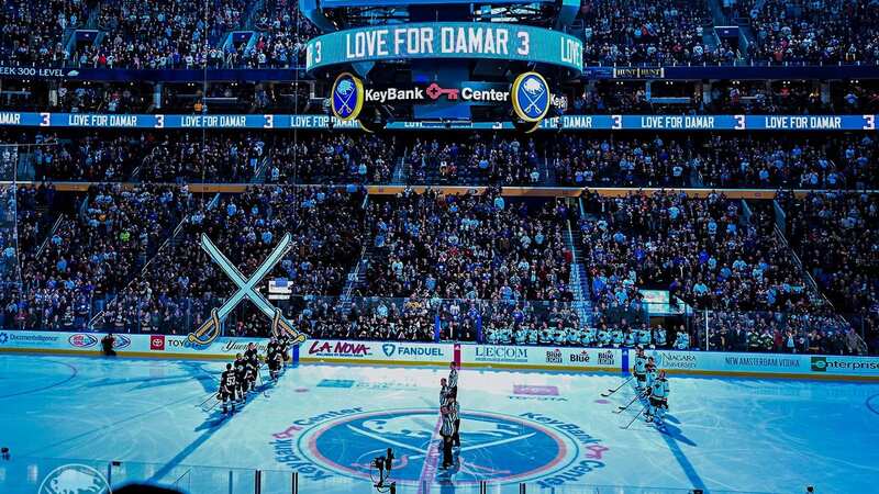 The Buffalo Sabres displayed their support for Damar Hamlin