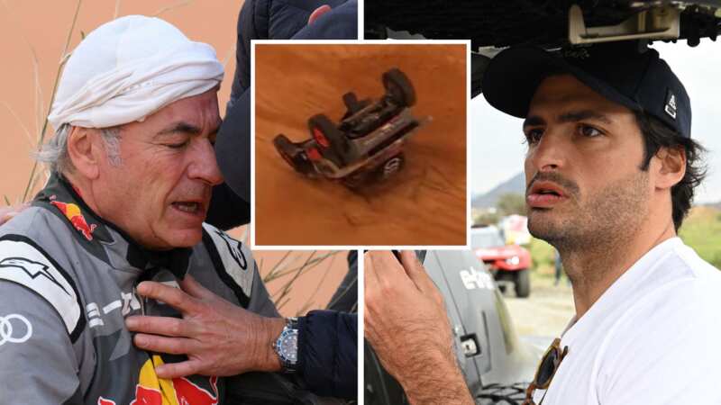 Carlos Sainz Sr needed medical attention after a big crash during stage nine of the Dakar Rally (Image: Getty Images)