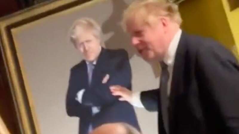 Boris Johnson unveiled the painting at a private members