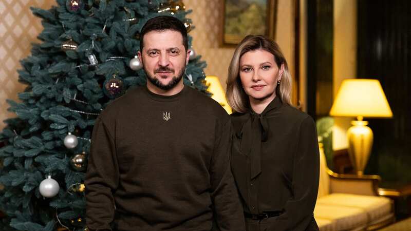 Volodymyr Zelensky and his wife Olena during their New Year