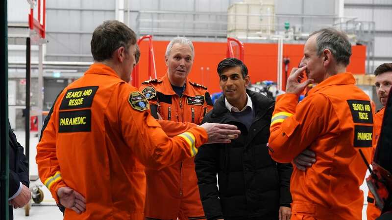 Rishi Sunak during a visit to a search and rescue base in Inverness on his first official visit to Scotland as PM (Image: PA)