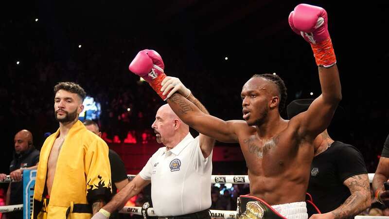 KSI (right) celebrates victory against FaZe Temperrr (Image: PA)