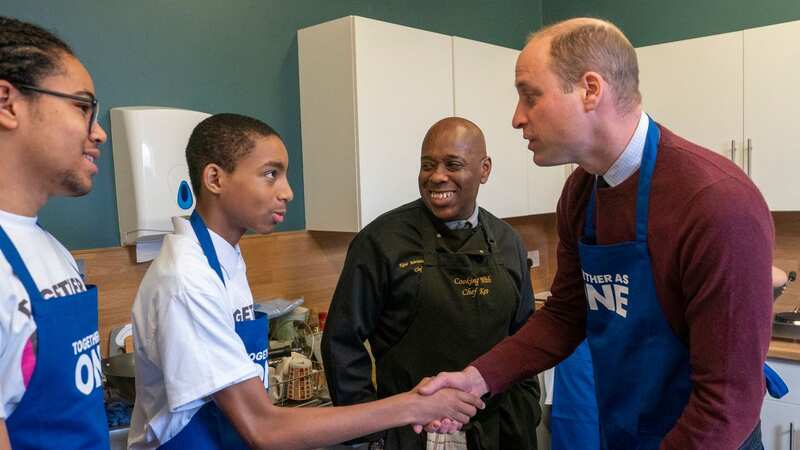 The Prince of Wales shakes hands with Ramae Bogle 13 (Image: PA)