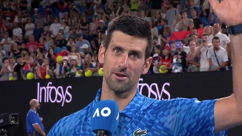 Djokovic thanked fans after cruising through to the Australian Open second round (Image: Getty Images)
