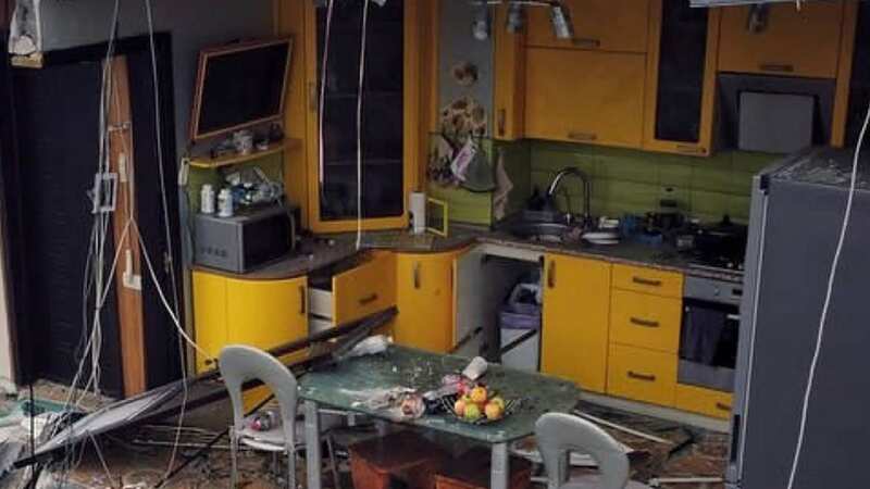 Chilling image shows Ukrainian yellow kitchen hit by strike after kid