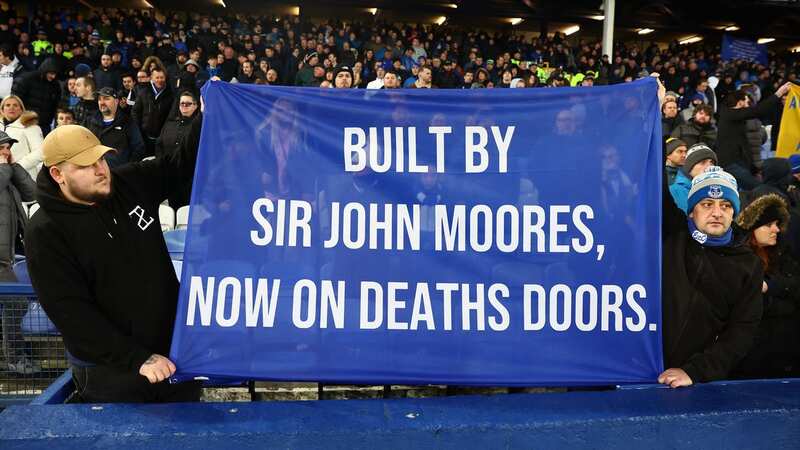 One of the Everton flags on display after Saturday