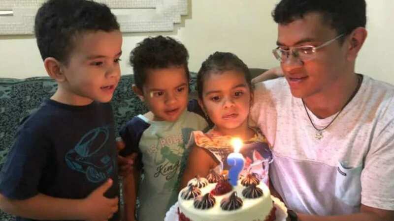 Picture shows victims Rafael and Rafaela, 6, and Gabriel, 7, with their brother Thiago Gabriel, 30, who is accused of killing them (Image: Newsflash)