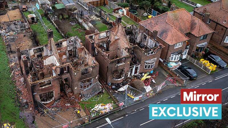 Houses destroyed by fires in Wennington in East London (Image: Adam Gerrard / Daily Mirror)