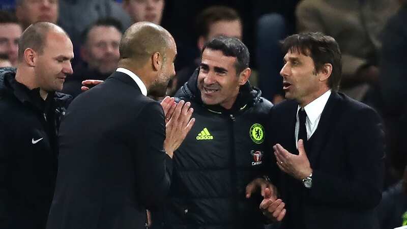 Pep Guardiola rowed with Antonio Conte in April 2017 (Image: Chris Brunskill/Getty Images)