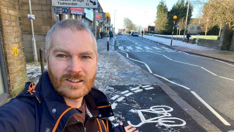 James Bakern with the odd bike lane (Image: James Baker / SWNS)
