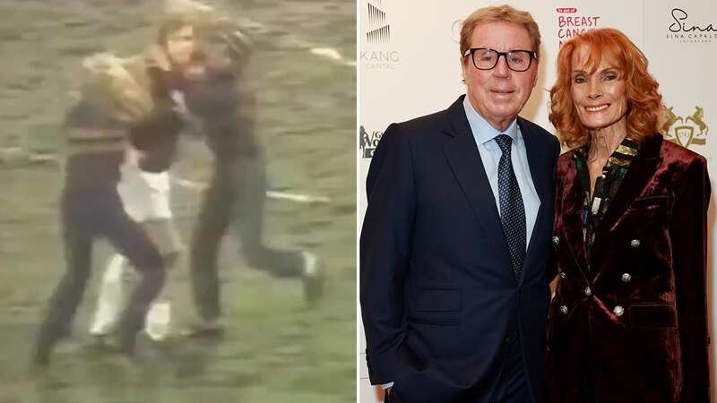 Sandra ran onto the pitch to hug Harry Redknapp (Image: Youtube)