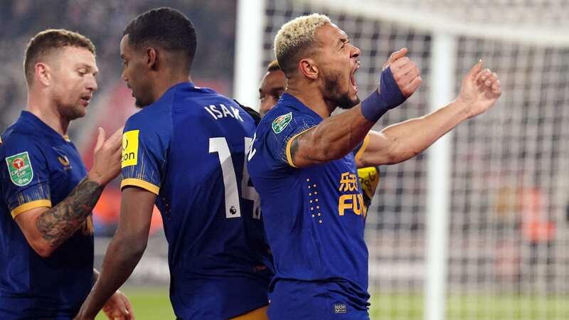 Joelinton celebrates after scoring for Newcastle against Southampton (Image: Getty Images)
