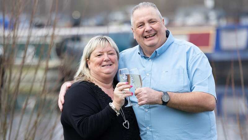 Jeff Etherington, 65, with his fiancee Kim Read, 60, who scooped £500,000 on the lottery (Image: PA)