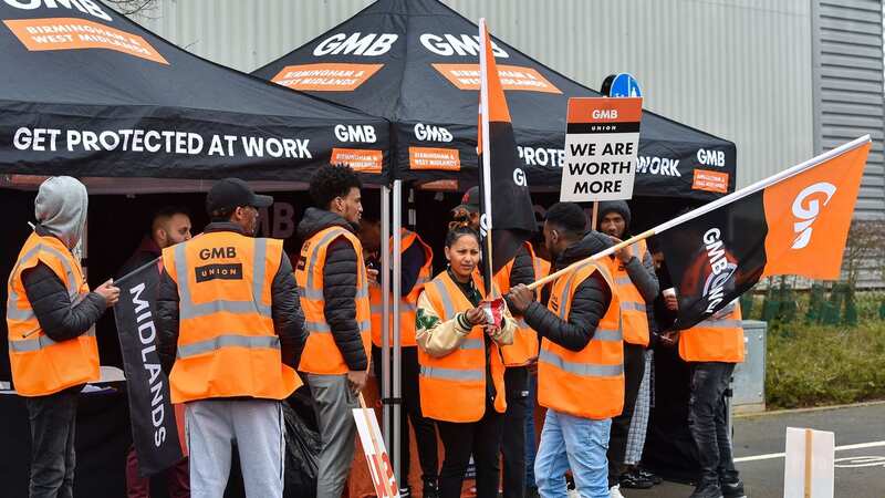 Amazon workers striking over pay in Coventry (Image: SWNS)