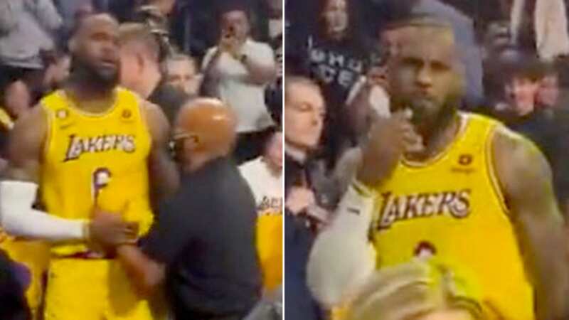 LeBron James was held back by security after the disruptive fan yelled at him