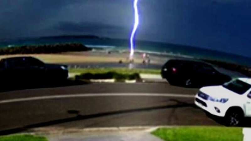 Moment lightning strikes Brit boy, 8, in 