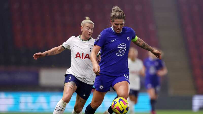 Millie Bright battles Beth England for possession in the League Cup quarter-final (Image: 2023 Getty Images)