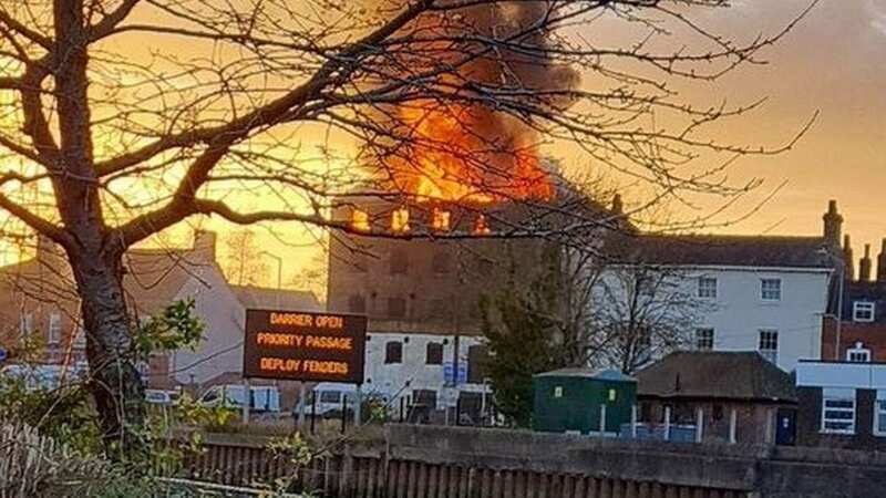 Multiple fire engines remain on site as the fire continues to rage - while there has been no confirmation at this stage of its cause (Image: LincsLive)