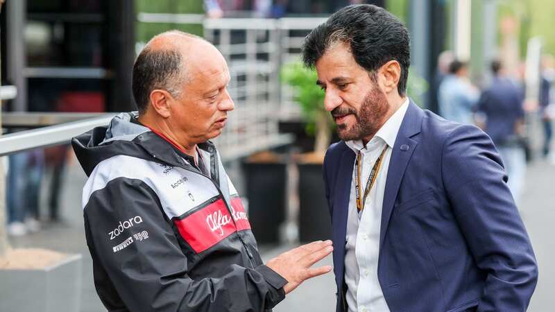 New Ferrari team principal Frederic Vasseur with FIA president Mohammed ben Sulayem (Image: Getty Images)