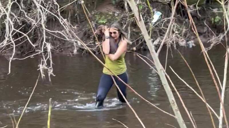 Mum wades 60 miles through river after tracking 