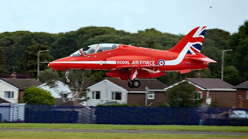 The Red Arrow jet was spotted on Wednesday morning but its destination is not yet known (Image: Paul Rowbotham / SWNS)