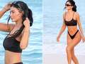 Kylie Jenner shows off shrinking curves in thong bikini on solo beach trip