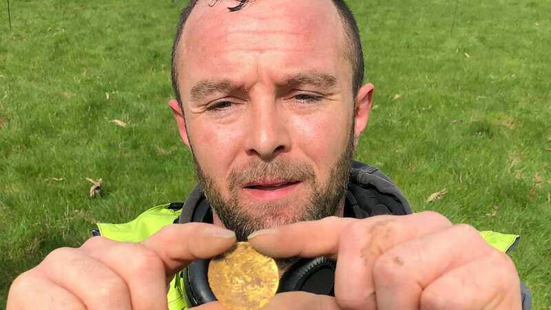 Amateur metal detectorists uncovered the hoard of 14th century coins in a field in Hambleden, Buckinghamshire (Image: Andrew Winter /SWNS.COM)