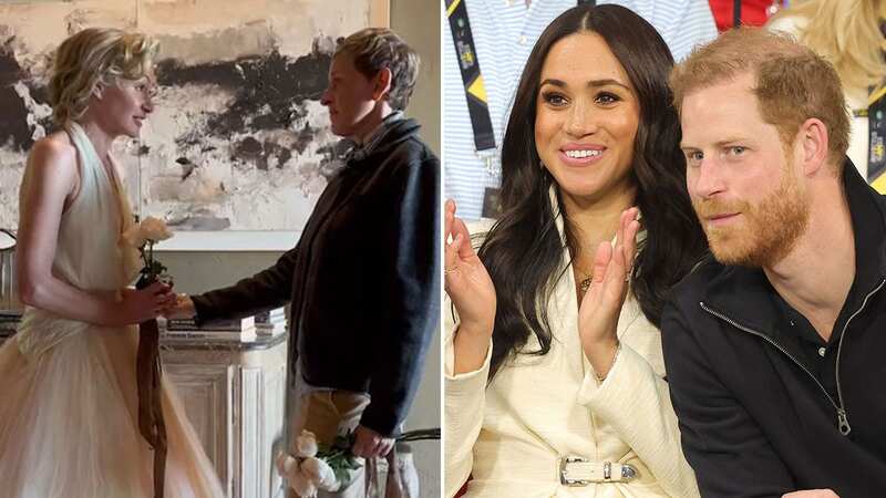 Prince Harry and Meghan seen mingling with celebs at Ellen DeGeneres vow renewal