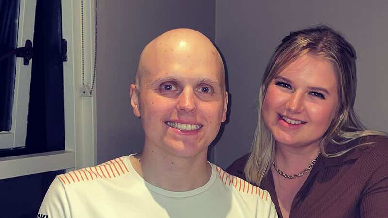 Phil Dobson, 26, with his girlfriend Holly Nolan, 23, during his cancer treatment (Image: Teenage Cancer Trust)
