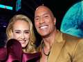 Adele blushes as she mets The Rock at Grammys after saying she'd cry if they met eiqrtiqkuikuinv