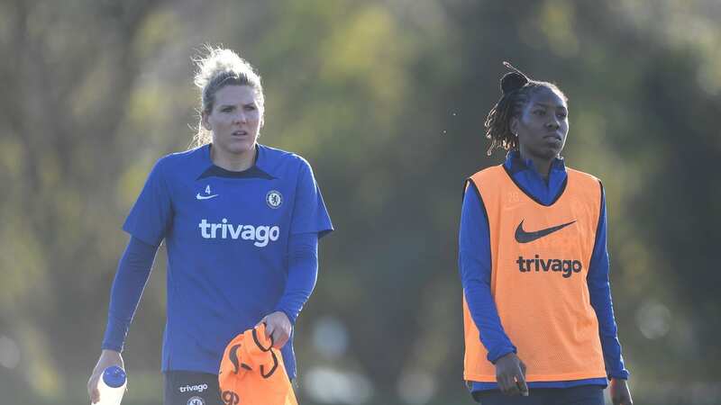 Millie Bright and Kadeisha Buchanan during Chelsea training (Image: Getty Images / Chelsea)
