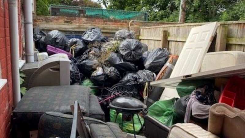 Thomas Bell and Helen Milburn chucked piles of food waste, household rubbish and furniture in the rear yard (Image: North News & Pictures Ltd nort)