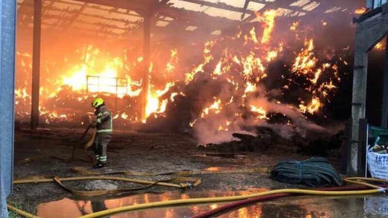 A barn in Eynsham was destroyed in the arson attack (Image: OFRS)