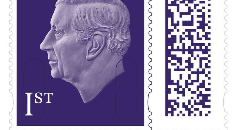 The new stamp design features Charles’ head and neck and the King is shown facing left