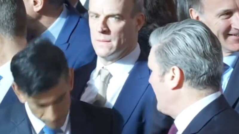 Dominic Raab spotted giving Keir Starmer a 