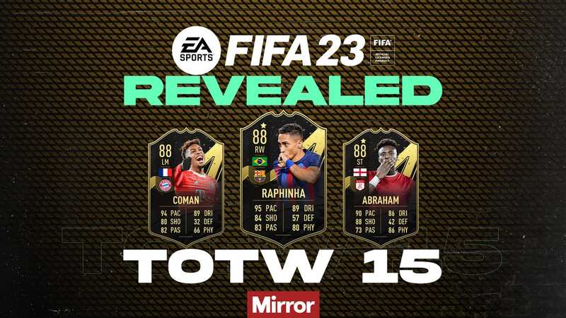 FIFA 23 TOTW 15 squad revealed with featured TOTW Raphinha and Tammy Abraham items (Image: EA SPORTS FIFA)