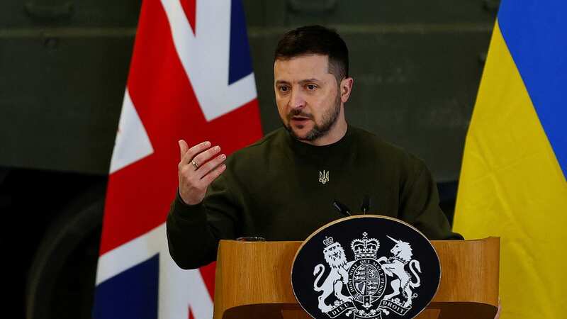Volodymyr Zelensky speaks at a news conference, held with British Prime Minister Rishi Sunak (Image: Getty Images)