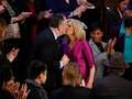 Joe Biden's wife kisses Kamala Harris' husband on the lips in surreal moment