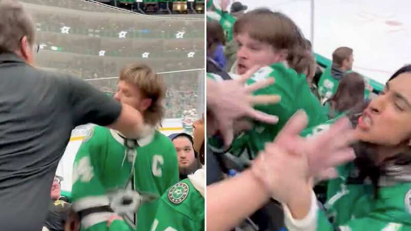After his verbal abuse, the young fan took a hefty blow (Image: Twitter)