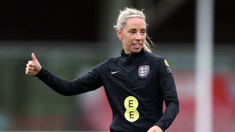 Jordan Nobbs of England reacts during a training session at St George